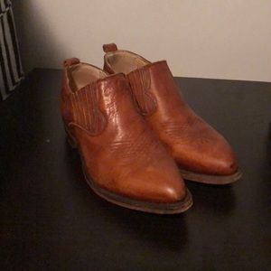 Frye cognac booties size 7